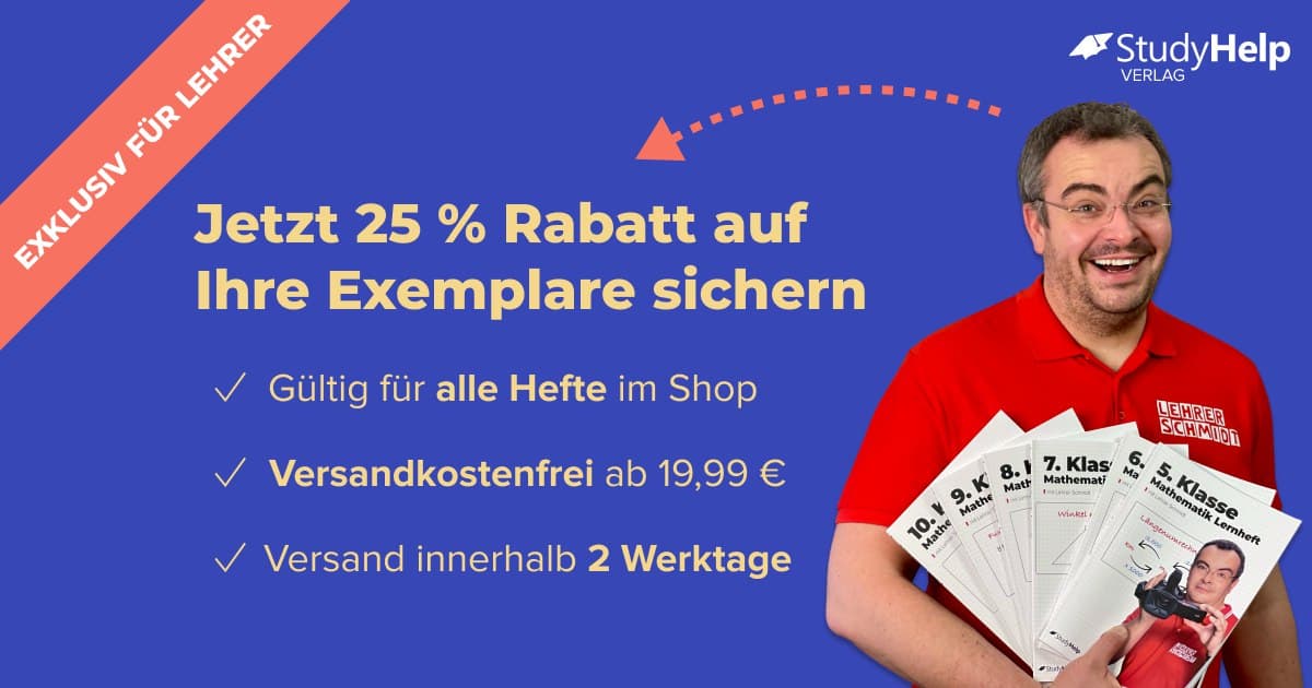 StudyHelp Lehrervorteil | Jetzt 25 Prozent Rabatt sichern!