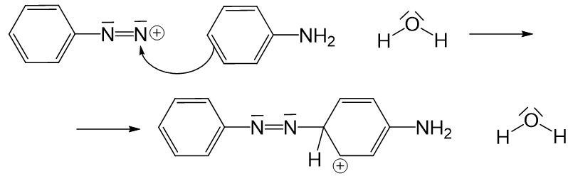 Anilinmoleküls an positiver Ladung des Nitrosylkations 5