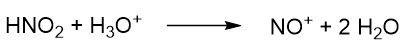 Reaktion salpetriger Säure und Oxoniumion