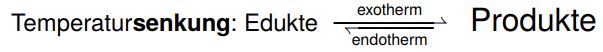 Beeinflussung der Gleichgewichtslage Temperatursenkung